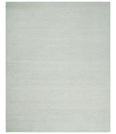 5x8 and 8x10 Solid Ivory Chunky Handwoven Wool Area Rug, Layering Rug | TRD2380 - The Rug Decor