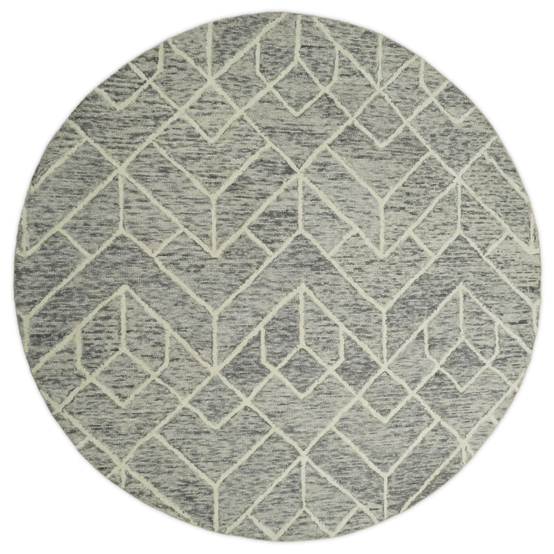 5x8 and 8x11 Brown and Beige Hand Tufted Modern Geometric Area Rug | TRD6373B - The Rug Decor