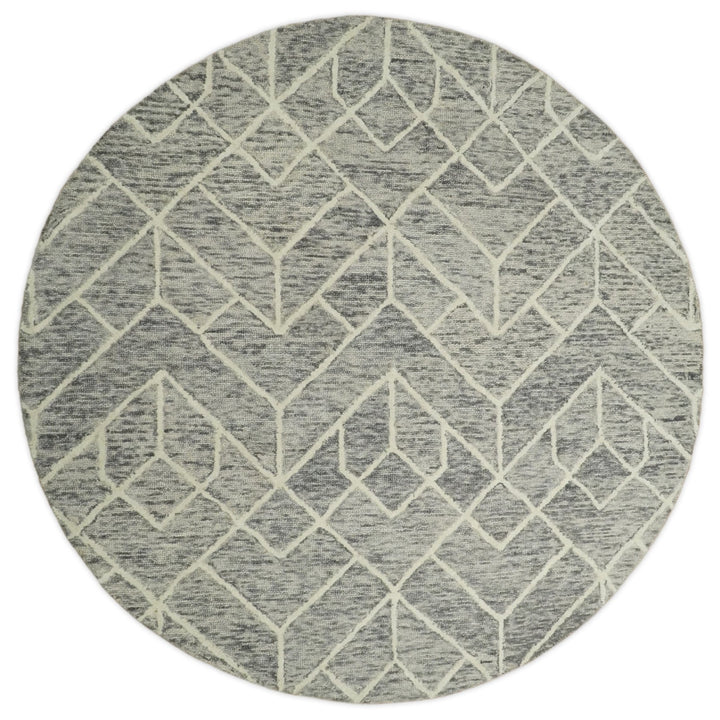 5x8 and 8x11 Brown and Beige Hand Tufted Modern Geometric Area Rug | TRD6373B - The Rug Decor