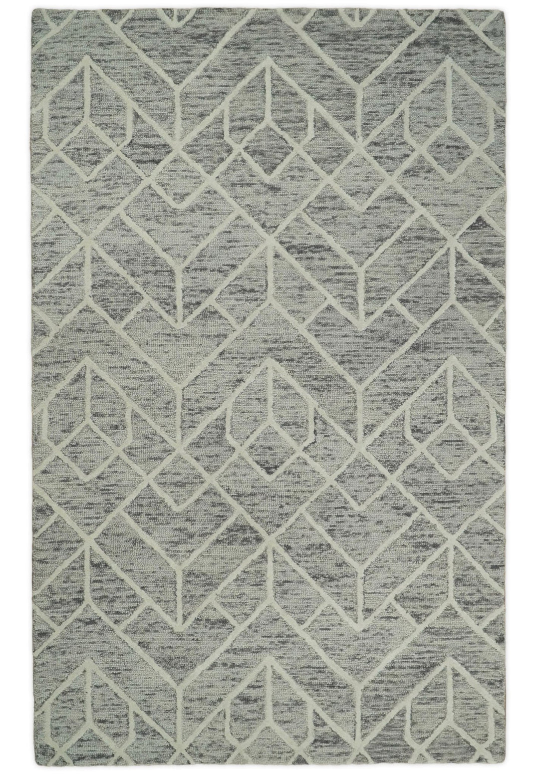 5x8 and 8x11 Brown and Beige Hand Tufted Modern Geometric Area Rug | TRD6373B - The Rug Decor
