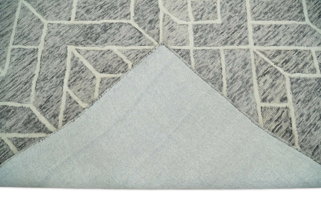 5x8 and 8x11 Brown and Beige Hand Tufted Modern Geometric Area Rug | TRD6373B - The Rug Decor