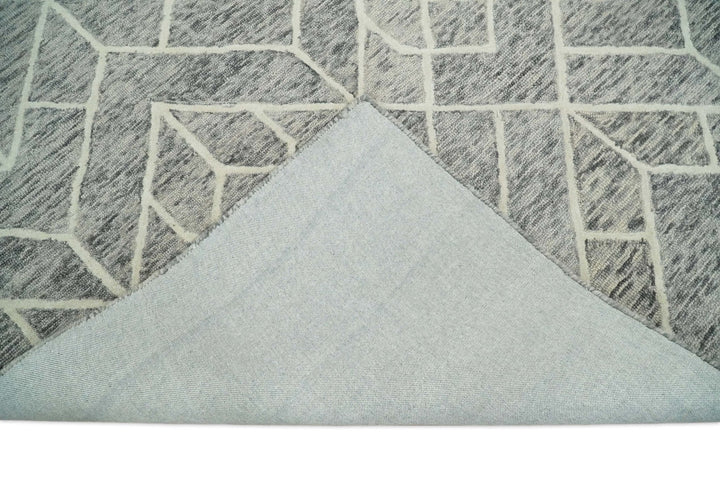 5x8 and 8x11 Brown and Beige Hand Tufted Modern Geometric Area Rug | TRD6373B - The Rug Decor