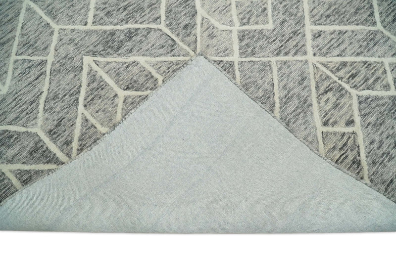 5x8 and 8x11 Brown and Beige Hand Tufted Modern Geometric Area Rug | TRD6373B - The Rug Decor