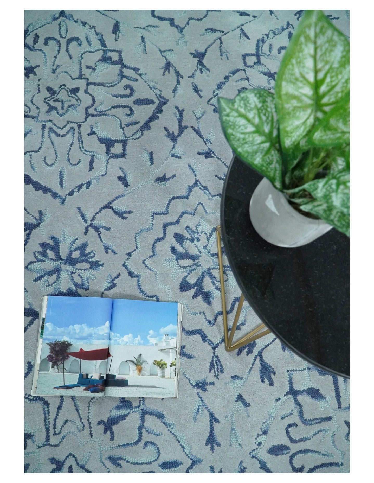 5x8 and 8x11 Handmade Area rug made with fine Wool Area Rug | TRD6380B - The Rug Decor