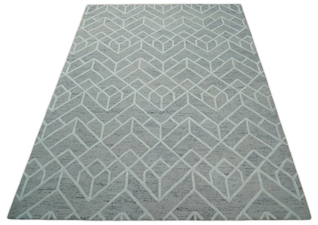 5x8 and 8x11 Wool Area Rug | Handmade Area rug made with fine wool | TRD6373C - The Rug Decor