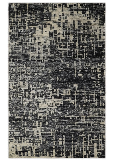 5x8 and 9x12 Hand Knotted Camel and Brown Modern Abstract Contemporary Recycled Silk Area Rug | OP29 - The Rug Decor