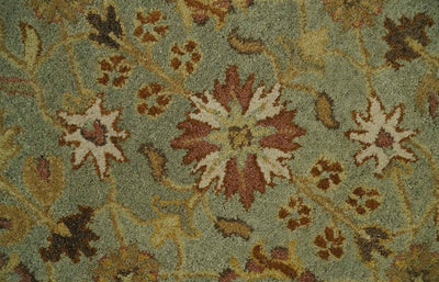 5x8 Beige and Brown Traditional Floral Hand Tufted Farmhouse Wool Area Rug - The Rug Decor