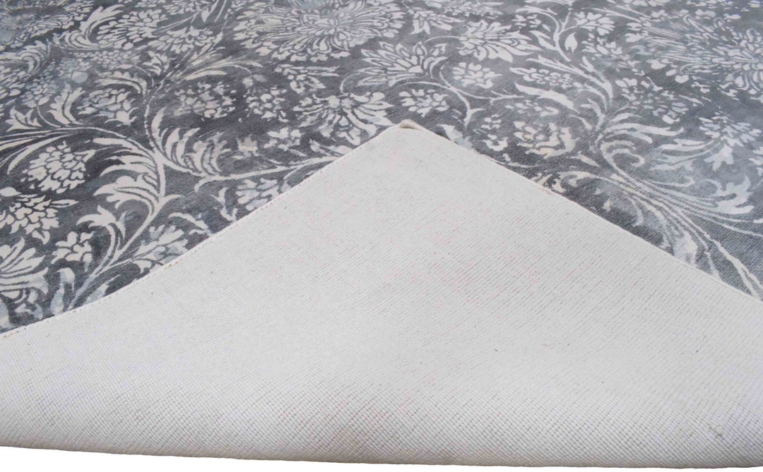 5x8 Blue and Silver Handmade Area Rug Made With Fine Viscose - The Rug Decor
