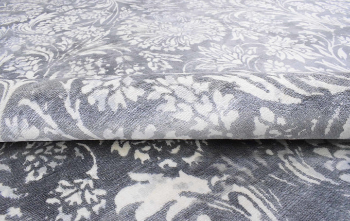 5x8 Blue and Silver Handmade Area Rug Made With Fine Viscose - The Rug Decor