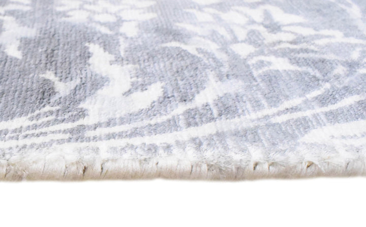 5x8 Blue and Silver Handmade Area Rug Made With Fine Viscose - The Rug Decor