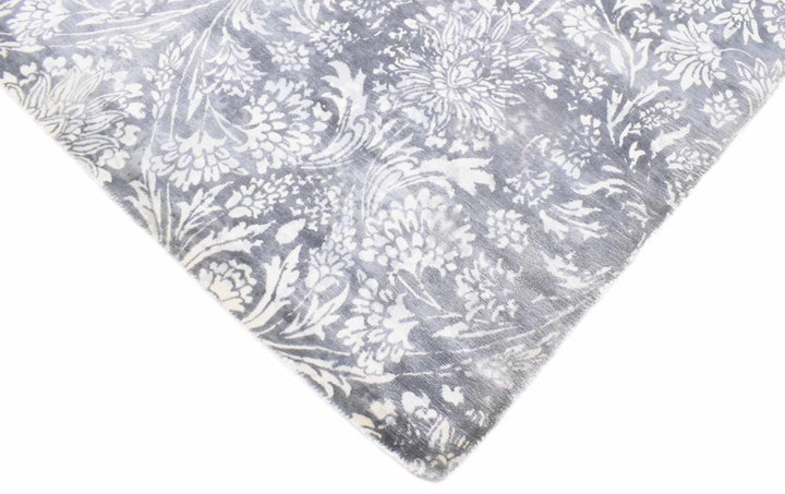 5x8 Blue and Silver Handmade Area Rug Made With Fine Viscose - The Rug Decor