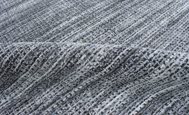 5x8 Blue and Silver Handmade Area Rug Made With Fine Wool and Viscose - The Rug Decor