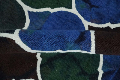 5x8 Blue, Green and Dark Maroon Geometrical Hand Tufted Wool Area Rug - The Rug Decor