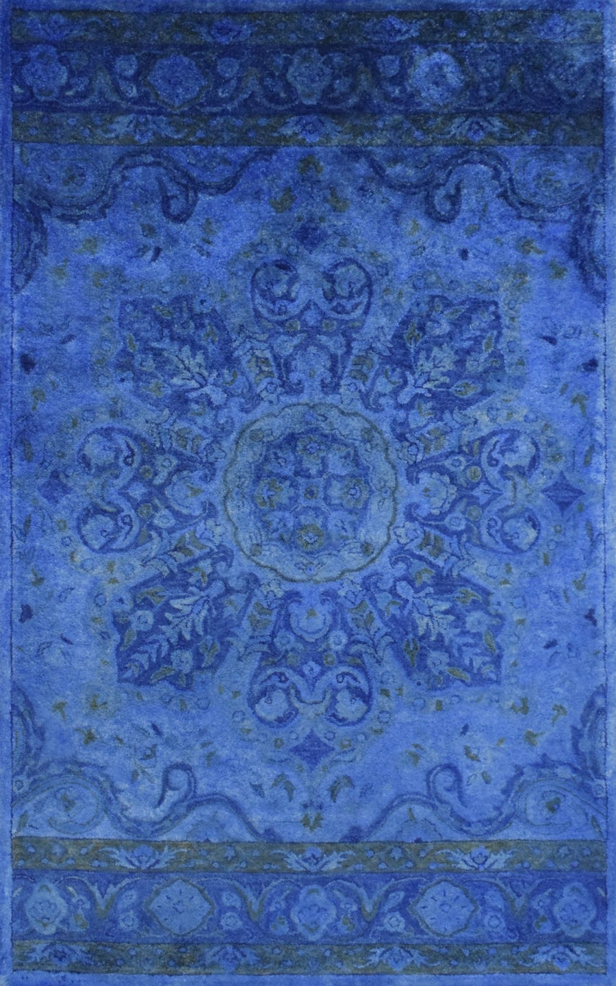 5x8 Blue Handmade Overdyed Wool Area Rug | TUF10 - The Rug Decor