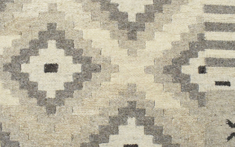 5x8 Dhurrie Rug, Beige Brown Tribal Pattern Wool Rug - The Rug Decor