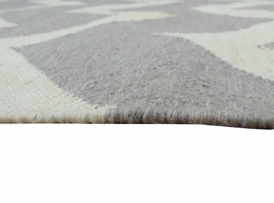 5x8 Dhurrie Rug,Grey and White Chevron Pattern Rug , Living, Dinning and Bedroom Rug | TRDDUR558 - The Rug Decor
