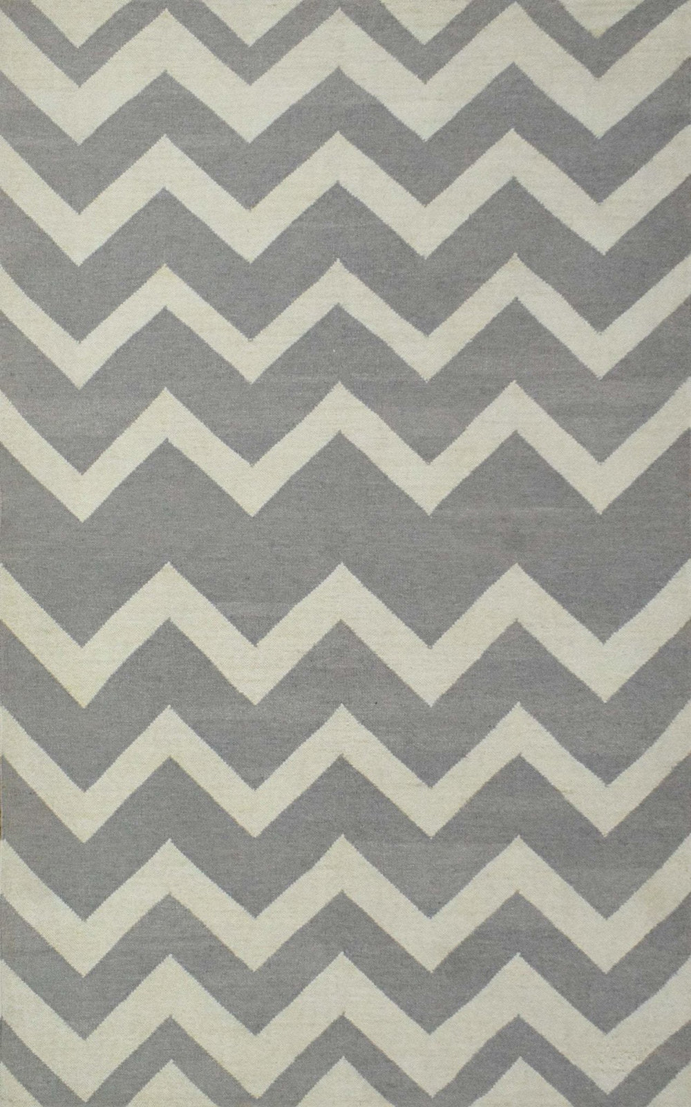 5x8 Dhurrie Rug,Grey and White Chevron Pattern Rug , Living, Dinning and Bedroom Rug | TRDDUR558 - The Rug Decor