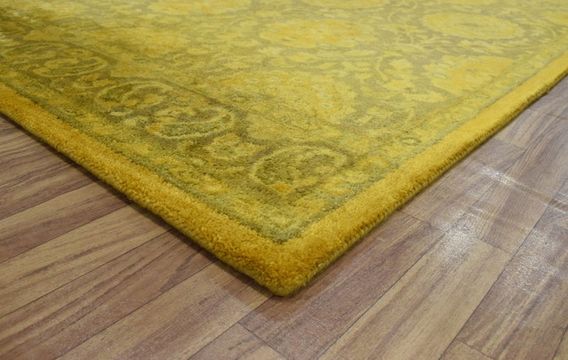 5x8 Gold Handmade Overdyed Wool Area Rug | TUF7 - The Rug Decor