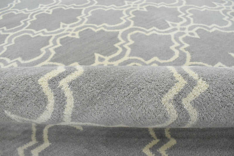 5x8 Gray and Beige Wool Area Rug | Handmade Area rug made with fine wool - The Rug Decor