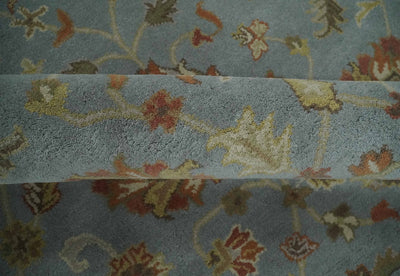 5x8 Gray, Beige and Rust Traditional Floral Hand Tufted Wool Area Rug - The Rug Decor