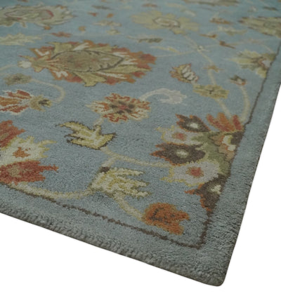 5x8 Gray, Beige and Rust Traditional Floral Hand Tufted Wool Area Rug - The Rug Decor