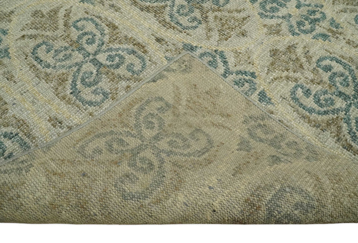 5x8 Hand Knotted Beige, Blue and Camel Modern Persian Style Contemporary Bamboo Silk Area Rug | OP71 - The Rug Decor