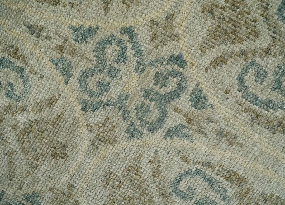 5x8 Hand Knotted Beige, Blue and Camel Modern Persian Style Contemporary Bamboo Silk Area Rug | OP71 - The Rug Decor