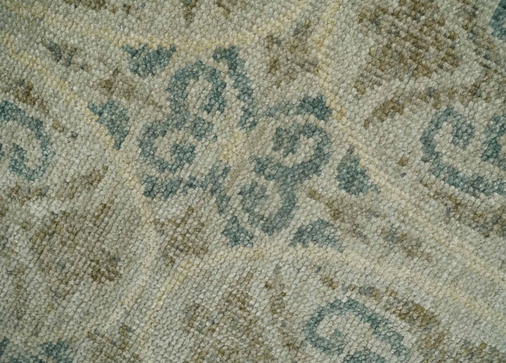 5x8 Hand Knotted Beige, Blue and Camel Modern Persian Style Contemporary Bamboo Silk Area Rug | OP71 - The Rug Decor