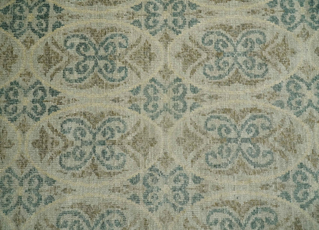 5x8 Hand Knotted Beige, Blue and Camel Modern Persian Style Contemporary Bamboo Silk Area Rug | OP71 - The Rug Decor
