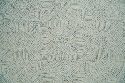 5x8 Hand Tufted Beige and Blue Modern Geometrical Wool Area Rug | TRDMA97 - The Rug Decor