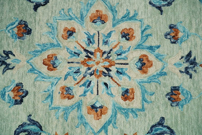 5x8 Hand Tufted Beige and Blue Persian Style Antique Oriental Wool Area Rug | TRDMA117 - The Rug Decor
