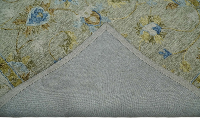 5x8 Hand Tufted Blue and Beige Persian Style Floral Wool Area Rug | TRDMA24 - The Rug Decor