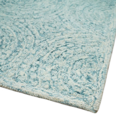 5x8 Hand Tufted Blue and Ivory Modern Wool Loop Area Rug | TRDMA106 - The Rug Decor