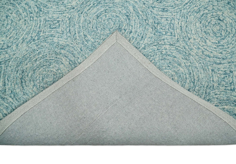 5x8 Hand Tufted Blue and Ivory Modern Wool Loop Area Rug | TRDMA106 - The Rug Decor