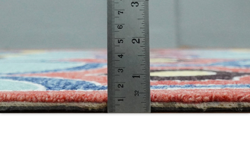 5x8 Hand Tufted Blue and Rust Modern Geometric Wool Kids Area Rug | TRDMA56 - The Rug Decor