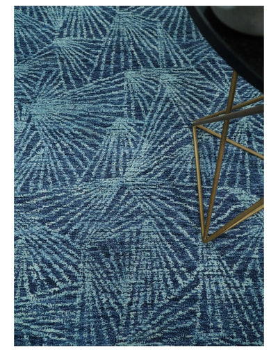 5x8 Hand Tufted Blue and Silver Modern Geometrical Wool Area Rug | TRDMA154 - The Rug Decor