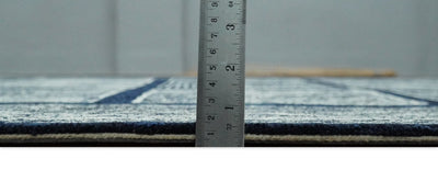 5x8 Hand Tufted Blue and White Modern Geometric Wool Loop Area Rug | TRDMA26 - The Rug Decor