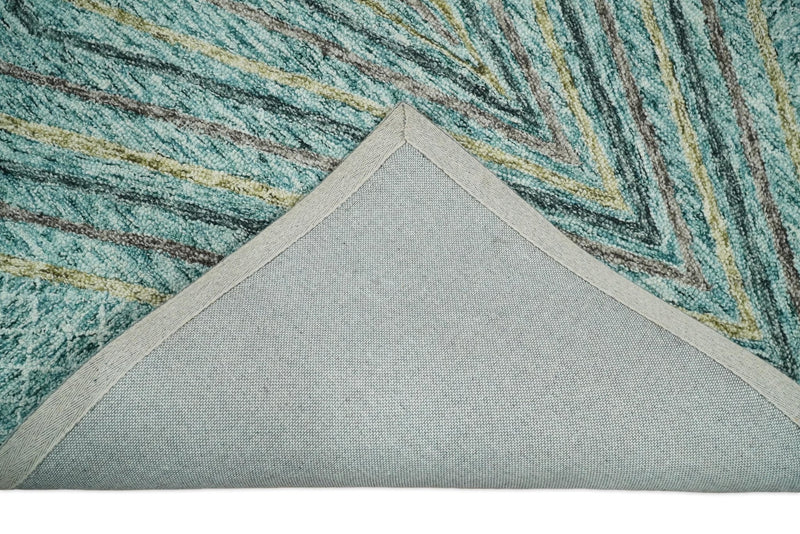 5x8 Hand Tufted Blue Modern Geometric Diamond Wool Area Rug | TRDMA7 - The Rug Decor