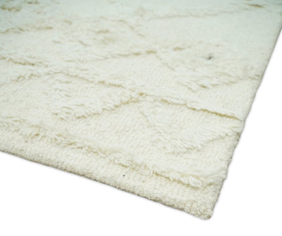 5x8 Hand Tufted gray and beige Modern Geometric Moroccan Trellis Wool Area Rug | TRDMA58 - The Rug Decor
