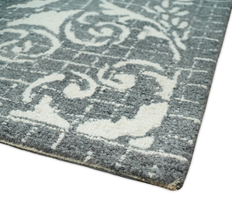 5x8 Hand Tufted Gray and Beige Persian Style Antique Oriental Wool Area Rug | TRDMA47 - The Rug Decor
