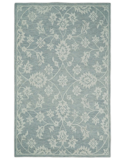5x8 Hand Tufted Gray and Beige Persian Style Oriental Wool Area Rug | TRDMA129 - The Rug Decor