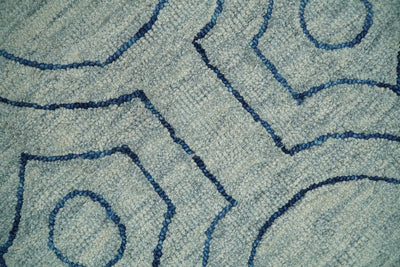 5x8 Hand Tufted Gray and Blue Modern Geometric Wool Kids Area Rug | TRDMA144 - The Rug Decor