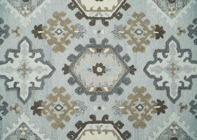5x8 Hand Tufted Gray and Blue Persian Style Antique Oriental Wool Area Rug | TRDMA86 - The Rug Decor