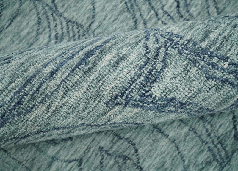 5x8 Hand Tufted Gray and Blue Tribal Design Wool Area Rug | TRDMA64 - The Rug Decor