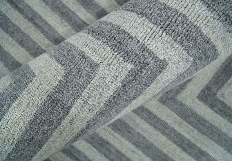 5x8 Hand Tufted Gray and Silver Modern Geometric Diamond Wool Area Rug | TRDMA103 - The Rug Decor