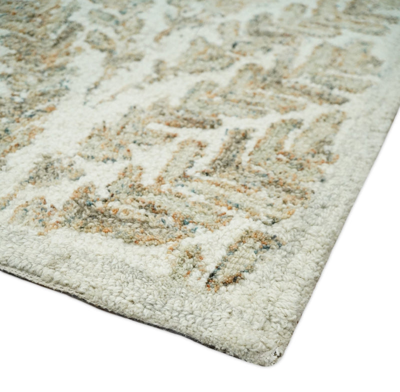 5x8 Hand Tufted Ivory and Beige Persian Style Floral Oriental Wool Area Rug | TRDMA138 - The Rug Decor