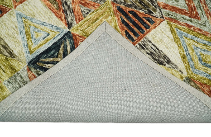 5x8 Hand Tufted Multicolor Modern Geometric Diamond Wool Area Rug | TRDMA110 - The Rug Decor