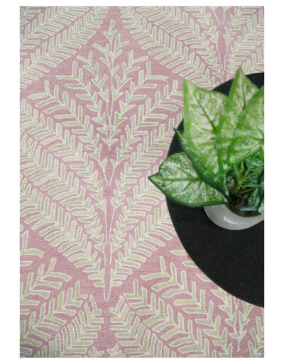 5x8 Hand Tufted Pink and Beige Modern Floral Wool Loop Kids Area Rug | TRDMA45 - The Rug Decor