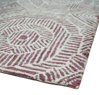 5x8 Hand Tufted Purple and Pink Tribal Southwestern Wool Area Rug | TRDMA66 - The Rug Decor