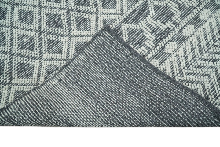5x8 Hand woven tribal Woolen Chunky and Soft White and Black Wool Area Rug | TRDMA20 - The Rug Decor